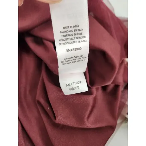 Gianni Bini Women's Wendy Burgundy Sequin Mesh Embroidered Floral Dress, Size 0 - Picture 14 of 14